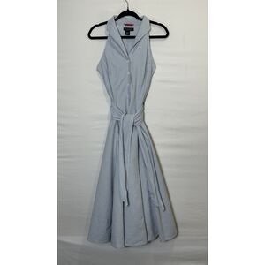J Peterman Company Women's 1947 Classic Sleeveless Swing Dress Seersucker Size S